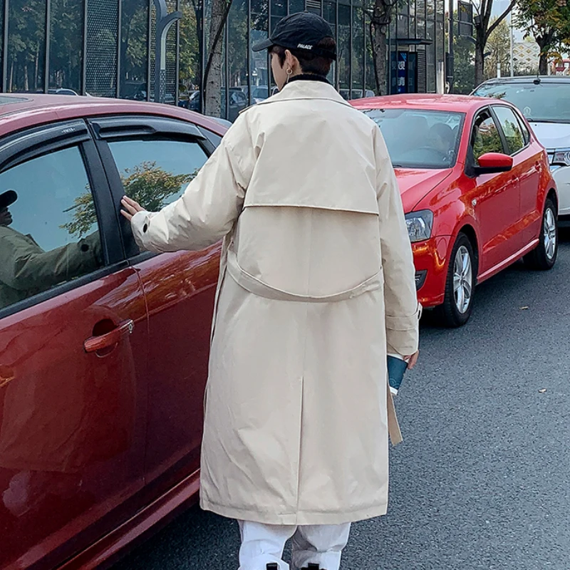Trench Men Autumn Gentle Fashion Streetwear Handsome Tooling Baggy Ulzzang Casual Clothing Japanese Stylish Windproof Male Ins