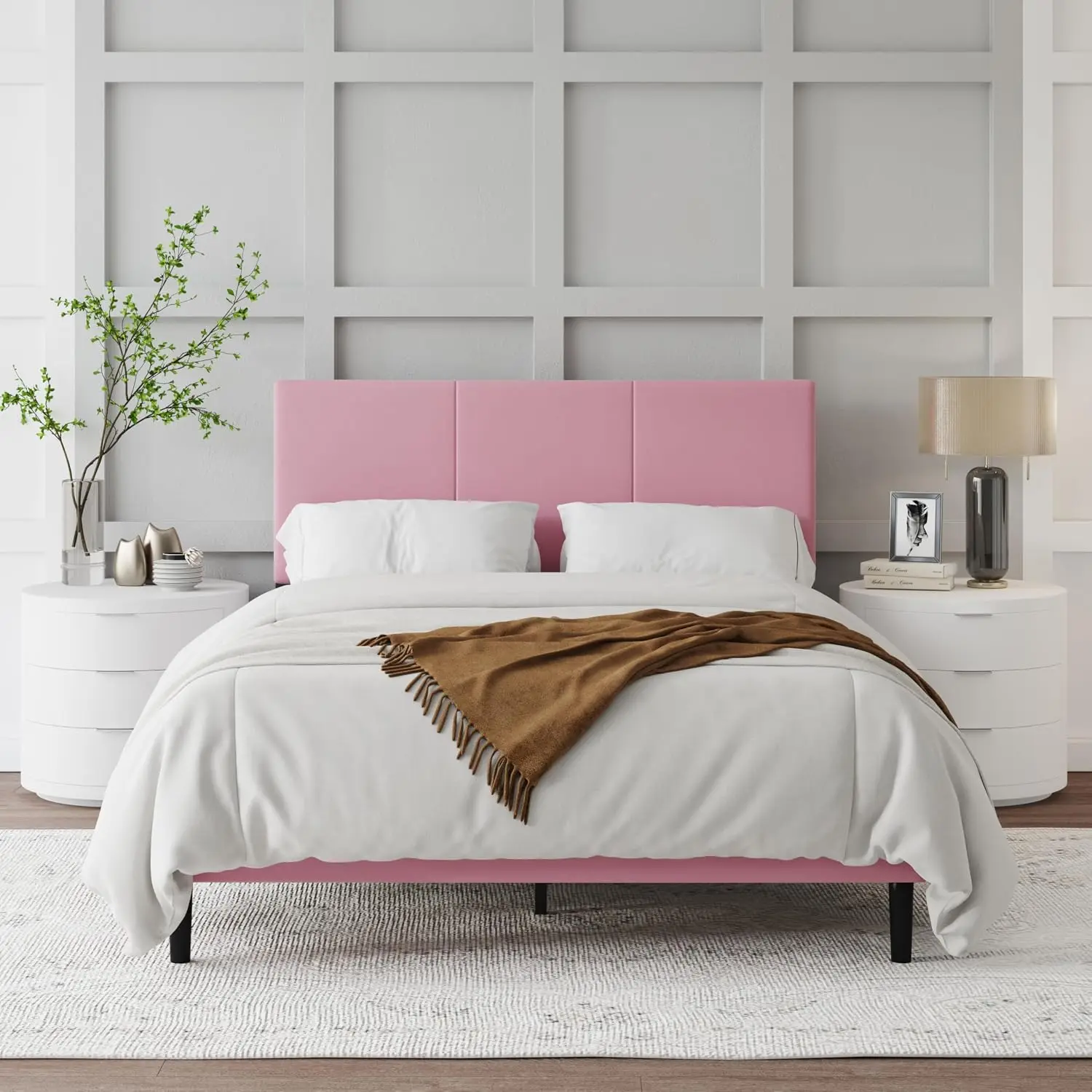 Full Upholstered Platform Bed 8