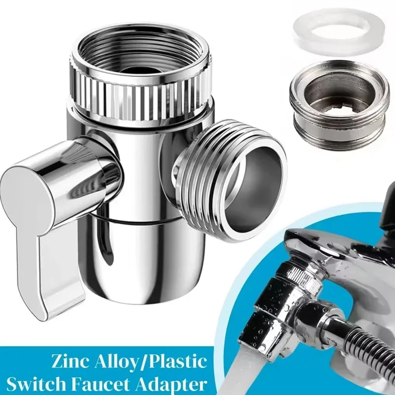 

Zinc Alloy/Plastic Switch Faucet Adapter Kitchen Sink Splitter Diverter Valve Water Tap Connector for Shower Bathroom Accessory