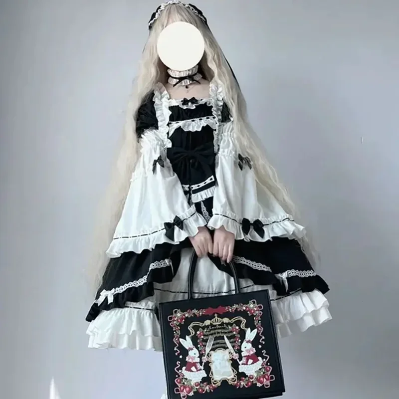 MN1 プラスサイズ 4XL 140 キロ秋ロリータドレス女性のための取り外し可能なスリーブヴィンテージ甘い蝶パーティーイブニングホリデー Vestid9 * Jy