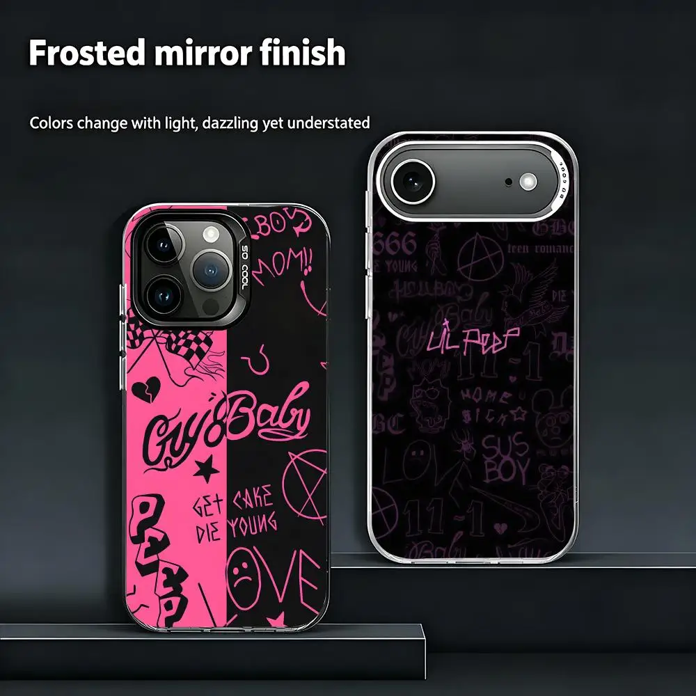 

music L-Lil Peep Hell Boy-Y Phone Case Colorful Hard Matte Shockproof Phone Case for iPhone 13/14/15/16/17 Pro Max