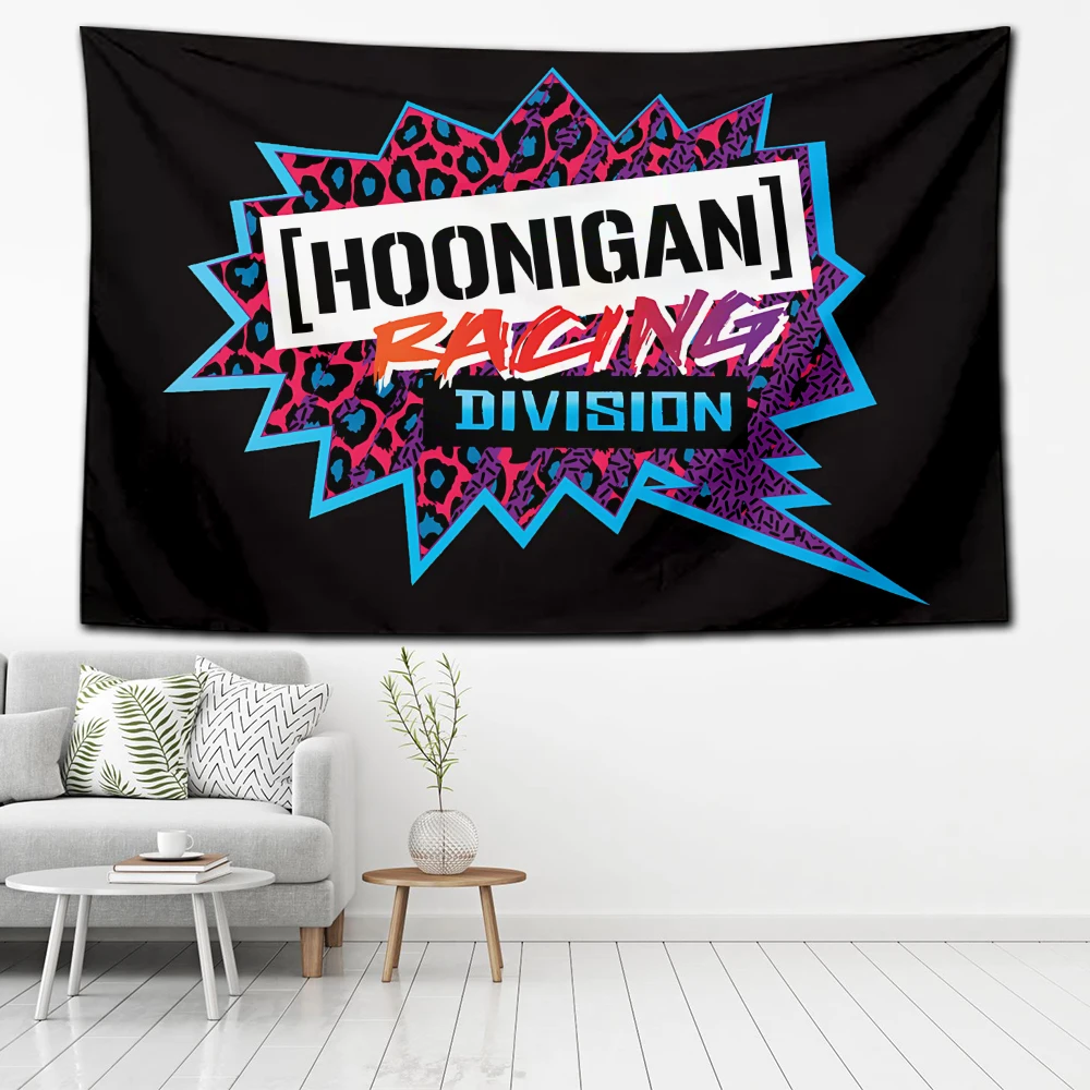 2024 HOONIGANS Racing Car Tapestry Decoration Flag Living Room Wall Hanging Dormitory Bedroom Wall Carpets tapestries