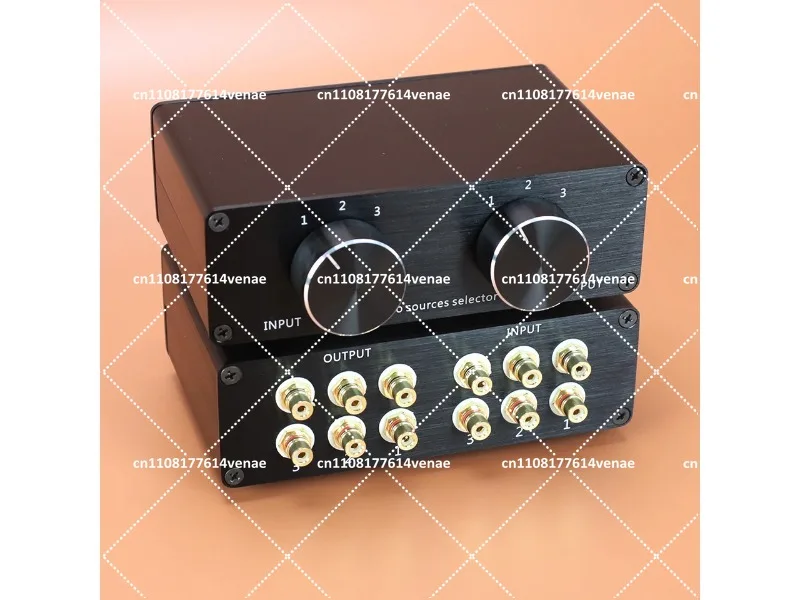 Dual Channel Audio Signal Switcher RCA High-End Audio Splitter Power Amplifier Manual Switcher 4-1 3-3 No Plug Needed