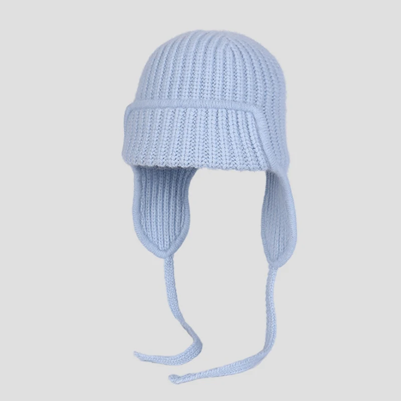 Hat Women Winter Knit Earflap Beanie Warm Autumn Skiing Accessory For Outdoor Luxury