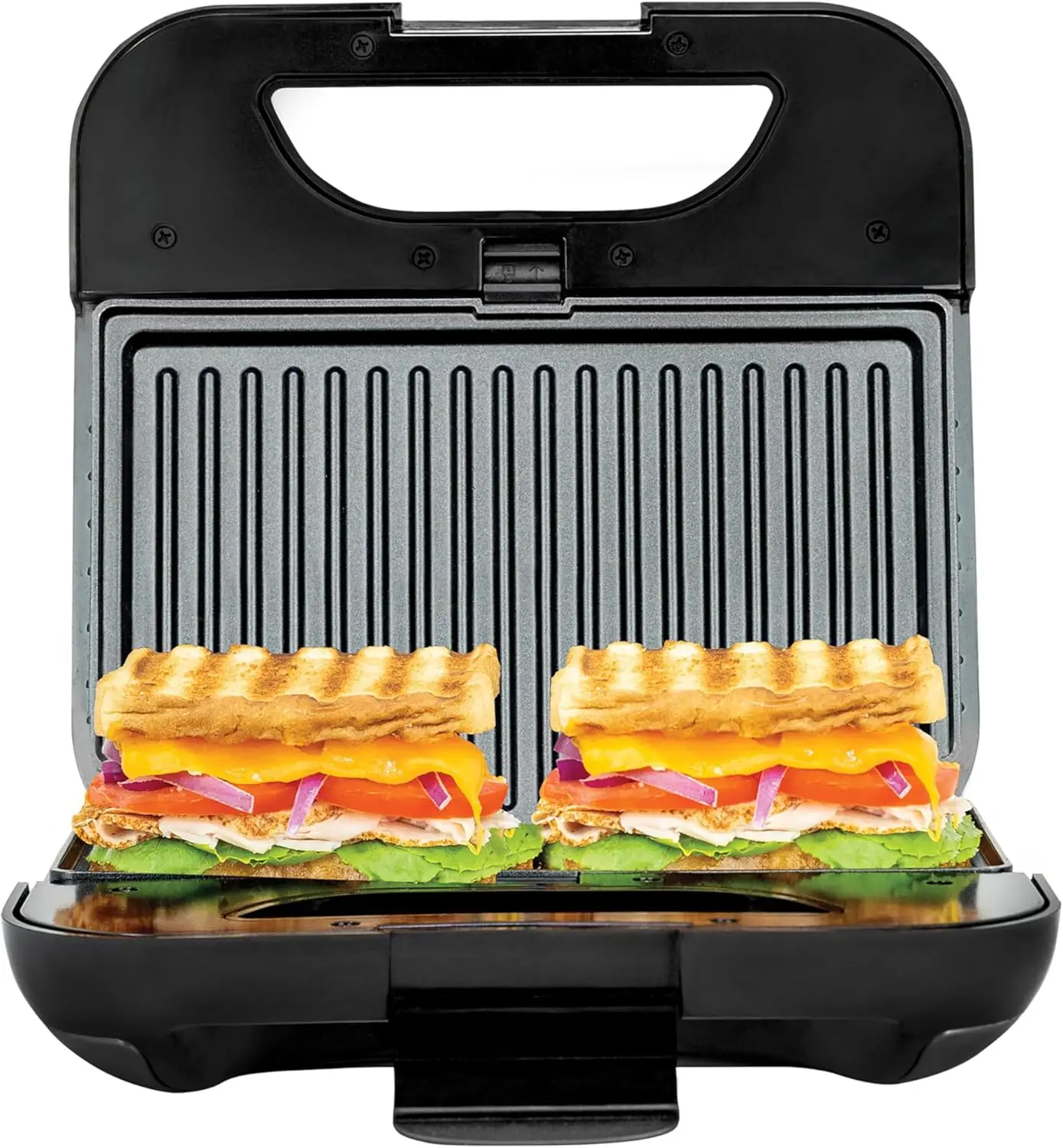 4-in-1 Sandwichgrill und Waffeleisen mit austauschbaren Antihaftplatten und Cool-Touch-Griff, perfekt für Waffeln