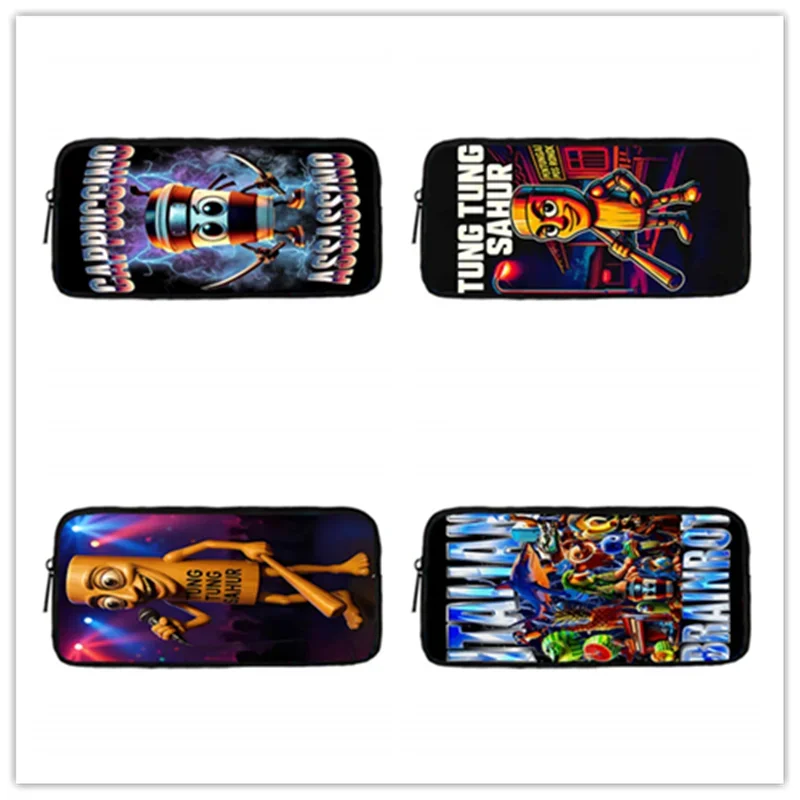 brainrot Pencil Bags for Child,Cartoon Brain Rot Child School Pencil Bags for Gilrs,Large &Simple Pencil Case for Kids