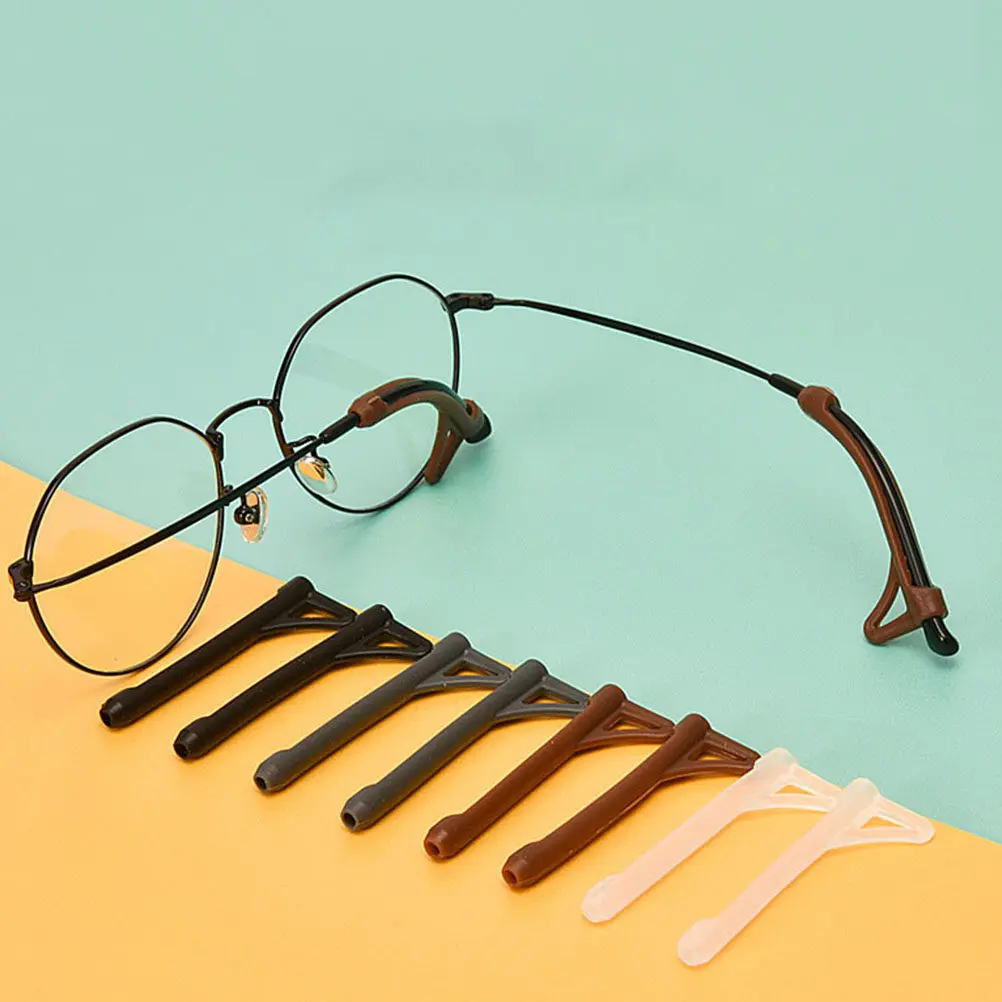 12Pairs Silicone Eyeglass Ear Grips Anti-Skid Temple Sleeves Easy Install Reusable Lightweight Glasses Accessories