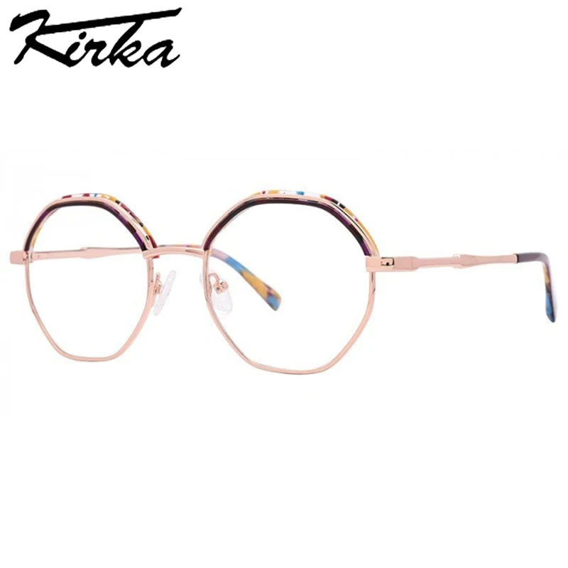 

Kirka Round Glasses Frames Handmade Eyeglasses Men Vintage Woman Metal Glasses Computer Optic Women Photochromic Eyewear Frames