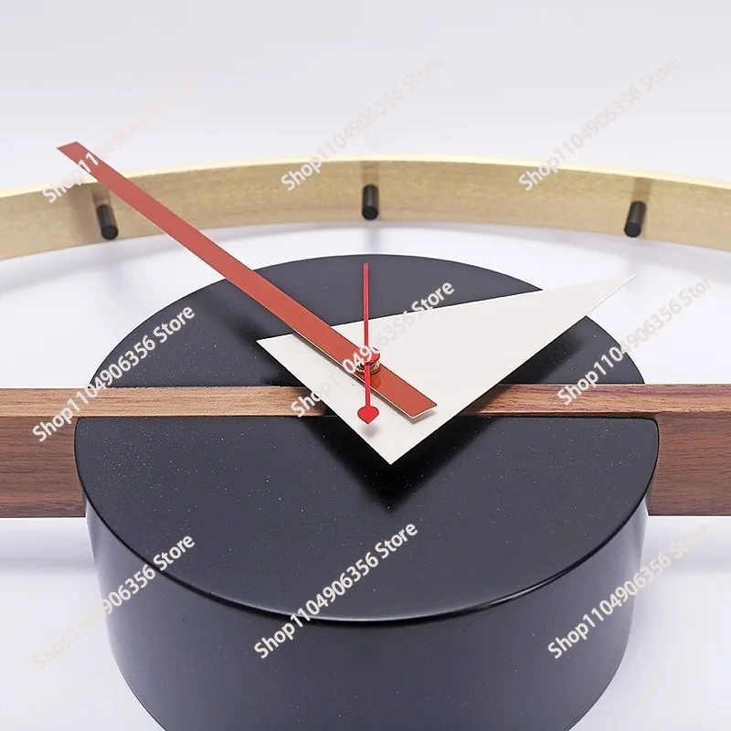 for Nelson Designed Eye Wall Clock Walnut Brass Handmade Antique Mute Quartz Clock Home Living Room Decorative Clock