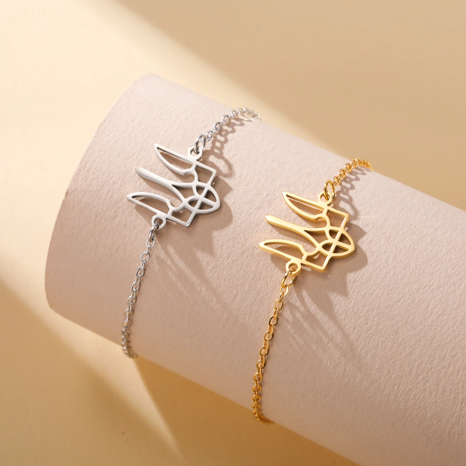 Ukraine National Symbol Bracelets for Woman Men Stainless Steel Hand Bracelets Ukrainian Anniversary Jewelry Gifts Wholesale