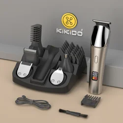 KIKIDO-Multifuncional Hair Trimmer Set para Homens, Barbeiro Elétrico, Máquina De Corte De Cabelo, Cordless Hair Clipper, Barba Barbeador, KK-9001T