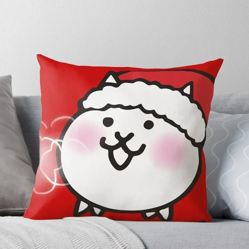 Battle cats - Cat (Cat unit) Winter, Christmas ver. Throw Pillow pillows decor home Pillowcases pillow