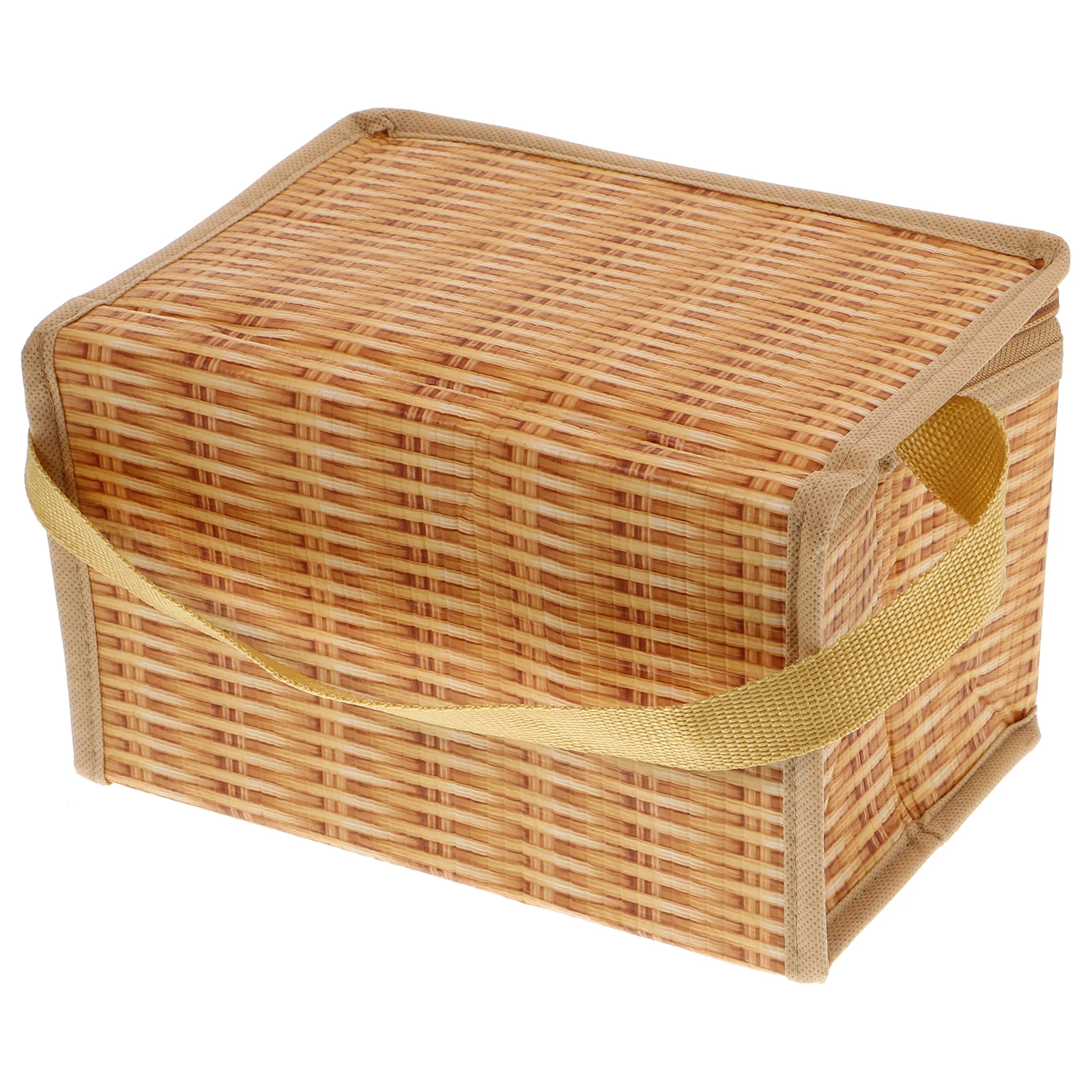 

1pc Lunch Bag Insulated Bento Pouch Portable Thermal Cooler For Picnic Bento Waterproof Bag Travel Work School Orange