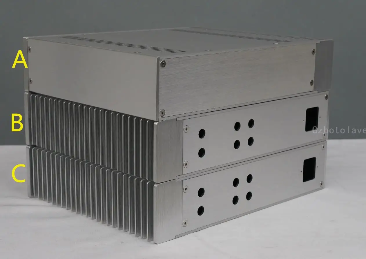 Amplificatore di potenza completamente in alluminio Telaio fai-da-te dissipatore di calore singolo amplificatore audio Scatola di custodia 3207S