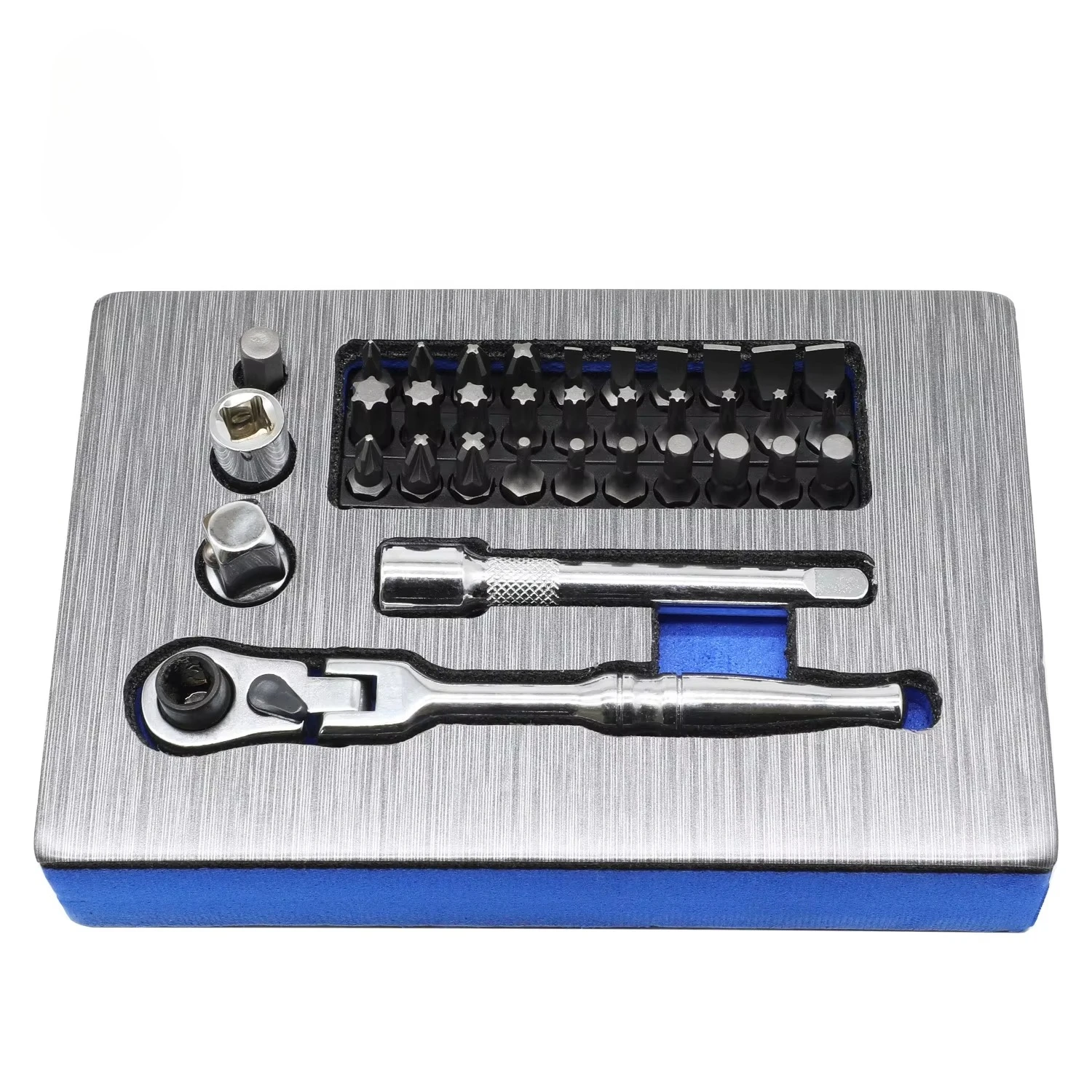 35pcs Socket Set Metric Wrench Drive Ratchet Bit Set Flex Head Ratcheting Torque Wrench Set Screwdriver Socket Wrenches