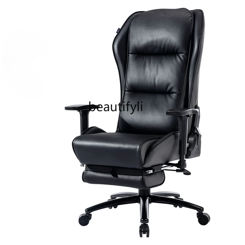 

Genuine Leather Executive Chair Nap Lunch Break Office Chair Comfortable Long Sitting Office Seating Computer Chair