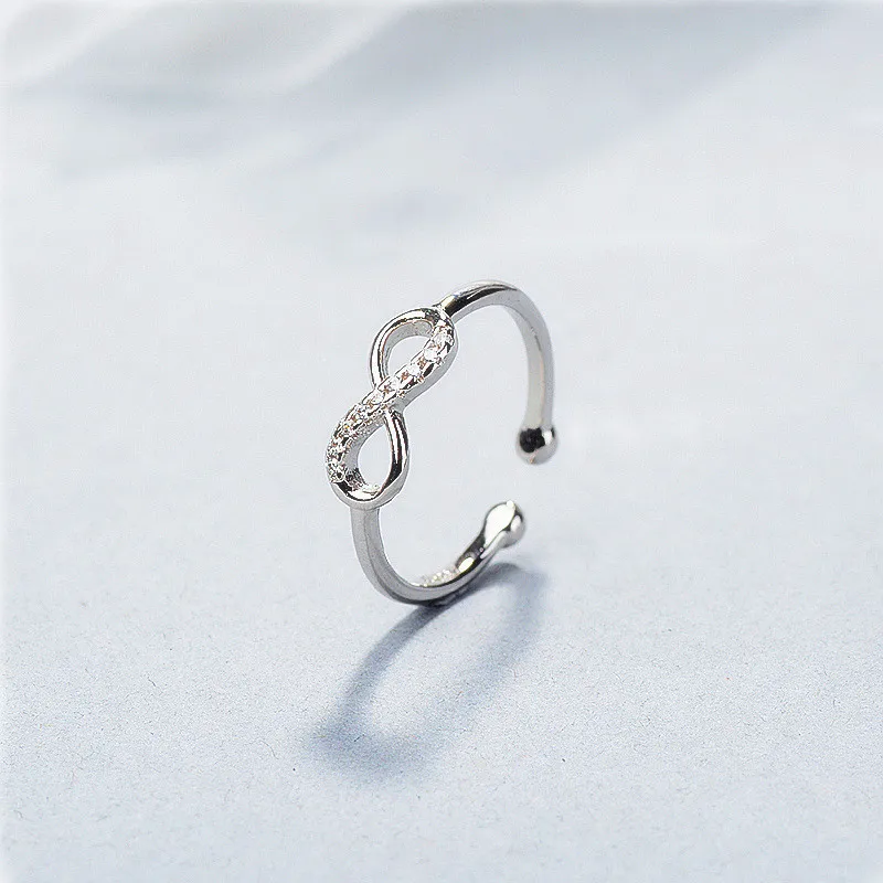 

925 Sterling Silver 8-Shaped Adjustable Rings For Women Engagement Wedding Ring Jewelry Wholesale Everything