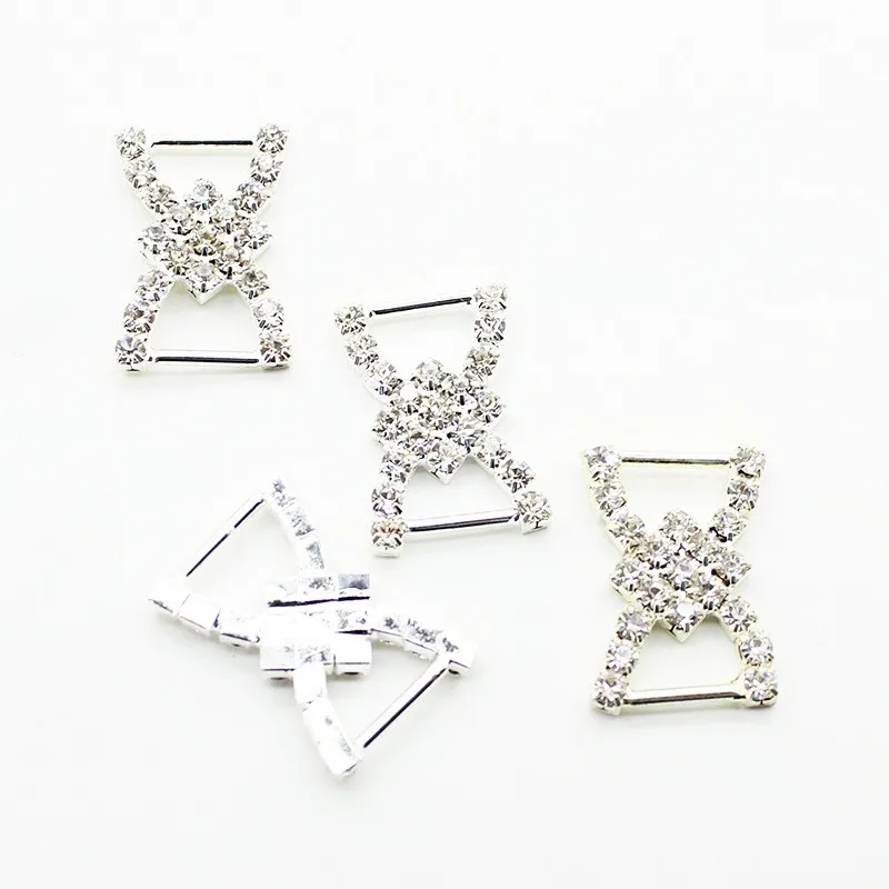 10 sztuk 16*23MM Metal Rhinestone pasma włosów akcesoria dekoracyjne Diy suknia ślubna pasek na prezent pudełko dekoracyjne akcesoria