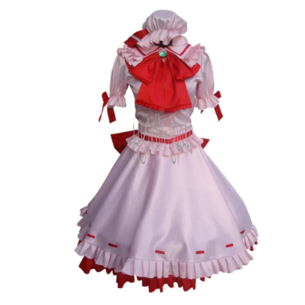 

Anime Touhou Cosplay Remilia Scarlet Costume with Hat Dres Halloween Party Costume（customized）