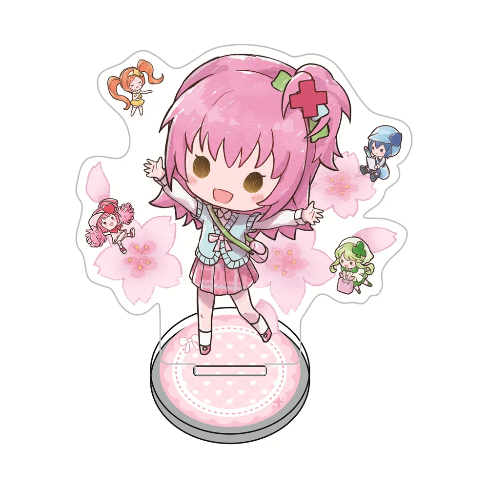10cm Shugo Chara Flower Theme Acrylic Stand Figures Keychain Anime Collectible Merch Desktop Decoration Fan Gift