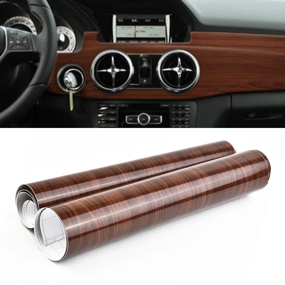 Wrap Car Sticker Accessories DIY Decal Film High Glossy Moisture proof Sheet Vinyl Waterproof Wood Grain Useful New