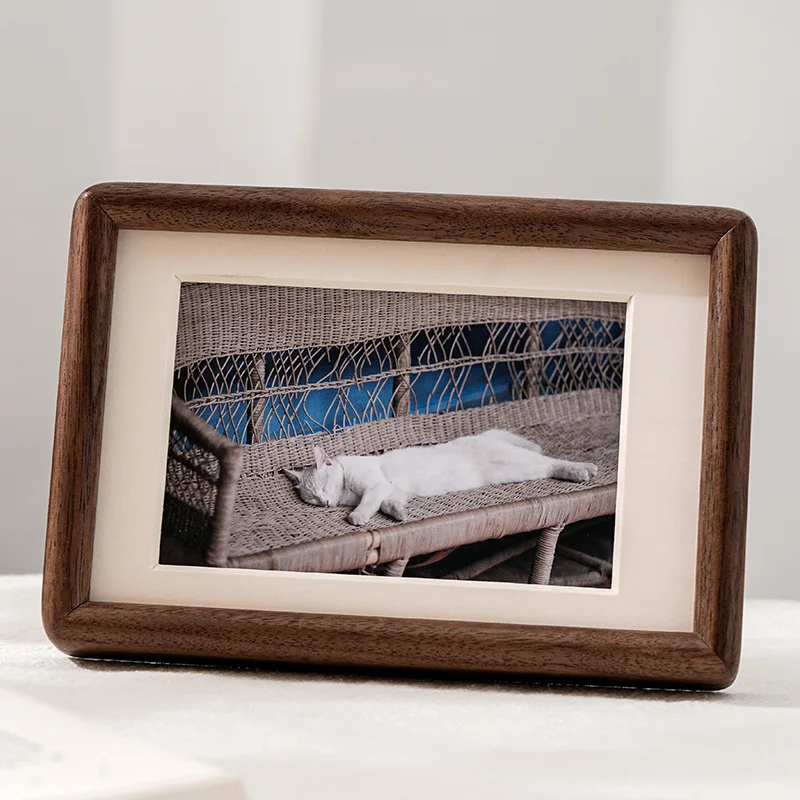 Black Walnut Wood Frame Mortise Tenon Craft Solid Photo Frame Tabletop Display & Wall Mounted Artwork