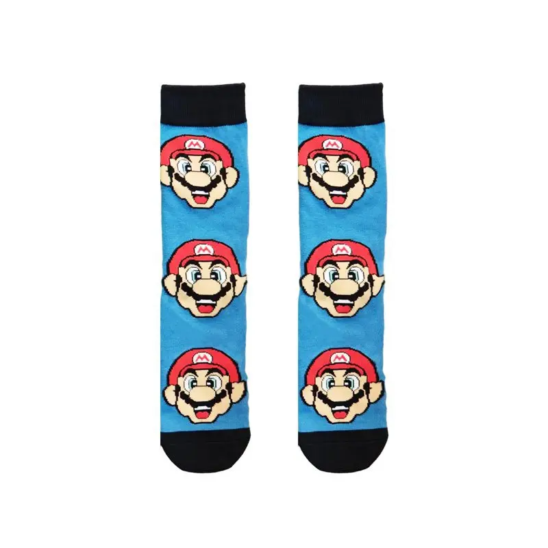 New Mario Socks Cartoon Anime Kawaii Super Mario Bros Cotton Socks Mid-calf Men and Women\'s Warm Sock Gifts Average Size