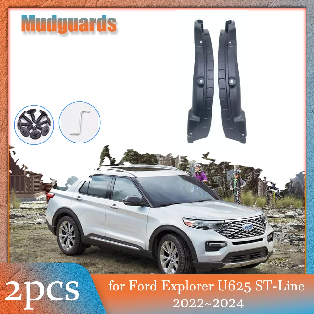 2pcs Mudflaps for Ford Explorer U625 ST-Line 2022~2024 Inside Mud Flaps Splash Guards Mudguards Rear Wheel Fender Accessories