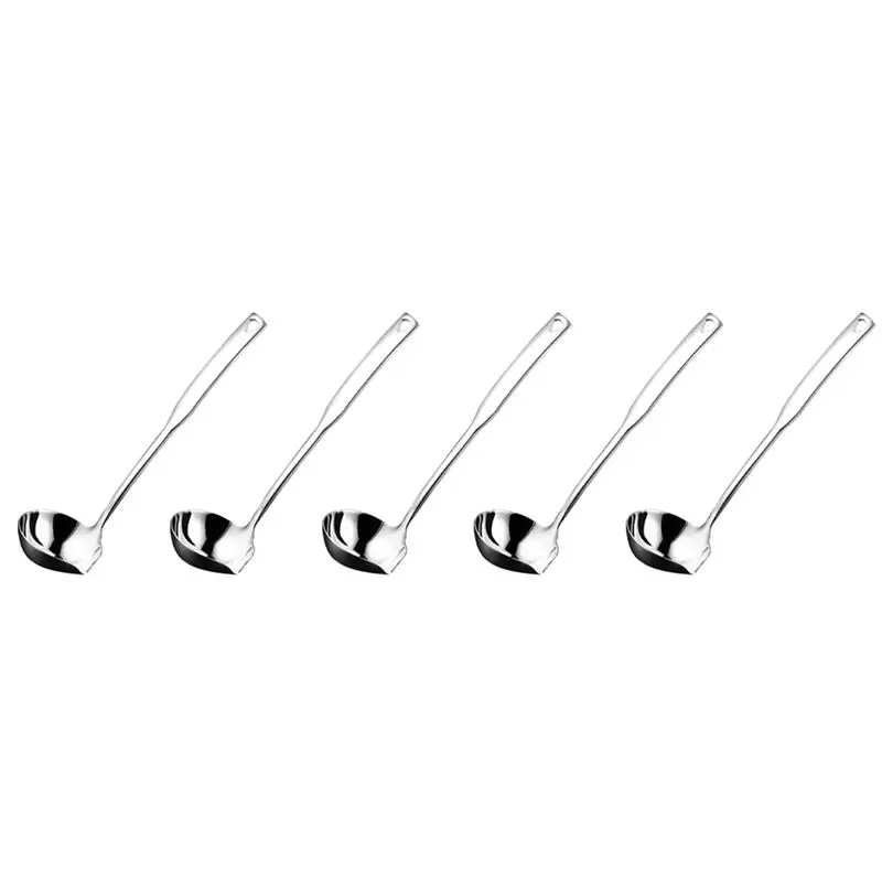 TFTP-5X Soup Ladle 304 Stainless Steel Punch Luminous Ladell Spoons With Pour Spout Gravy Ladles For Serving,11.8 Inch