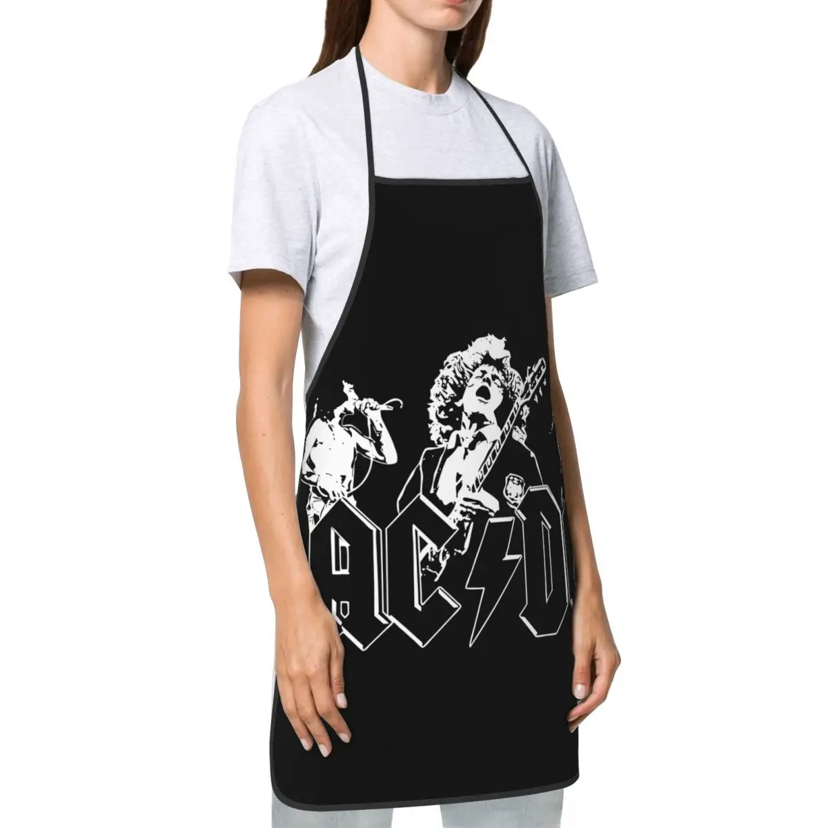 AC-DC Fonstola Apron Waterdrop Resistant Adjustable Tie BBQ Aprons for Women Men Chef