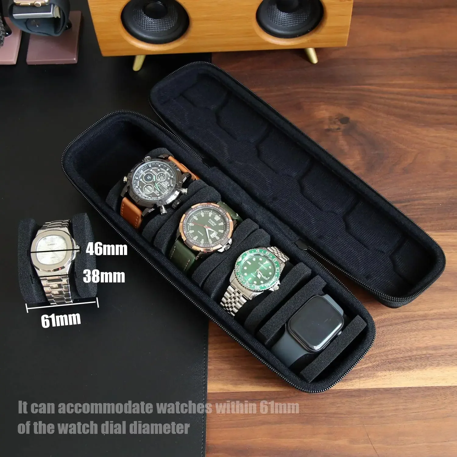 Organizzatore di scatole per orologi per uomo o donna, custodia da viaggio per orologi, supporto per display portatile per orologi da polso e orologi intelligenti