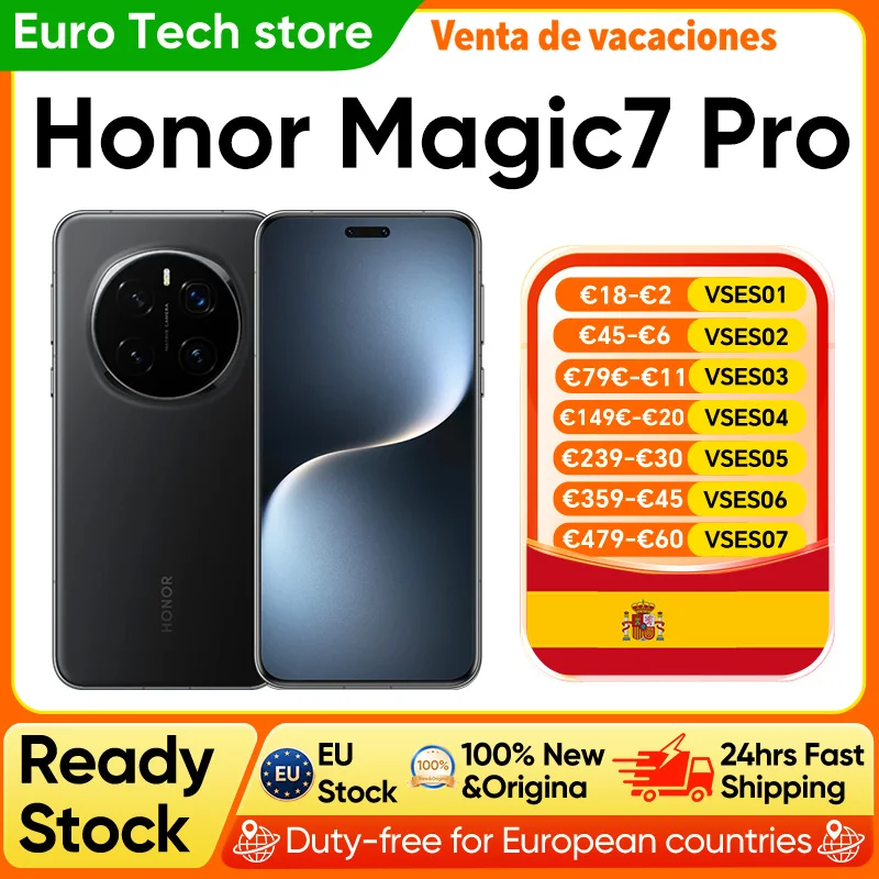 Versión Global HONOR Magic7 Pro 5G Smartphone Snapdragon 8 Elite 6,8 ''120Hz pantalla LTPO 100W carga 5270mAh IP68 BT5.4 OTG