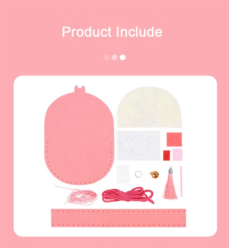 DIY ショルダーバッグ不織布縫製キット子供のための手作り針糸スプライシングクロスボディ財布女の子の誕生日プレゼント