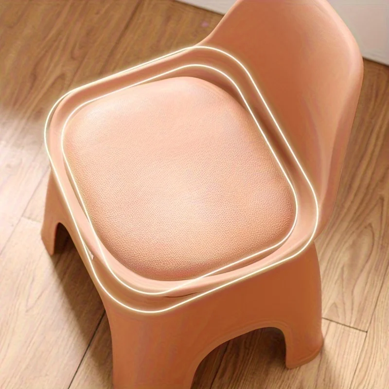 Plastic Circular Stool, Household Chair, Small Stool, Backrest Chair, Portable,  Durable, Suitable for Living Room, Bathroom image 5