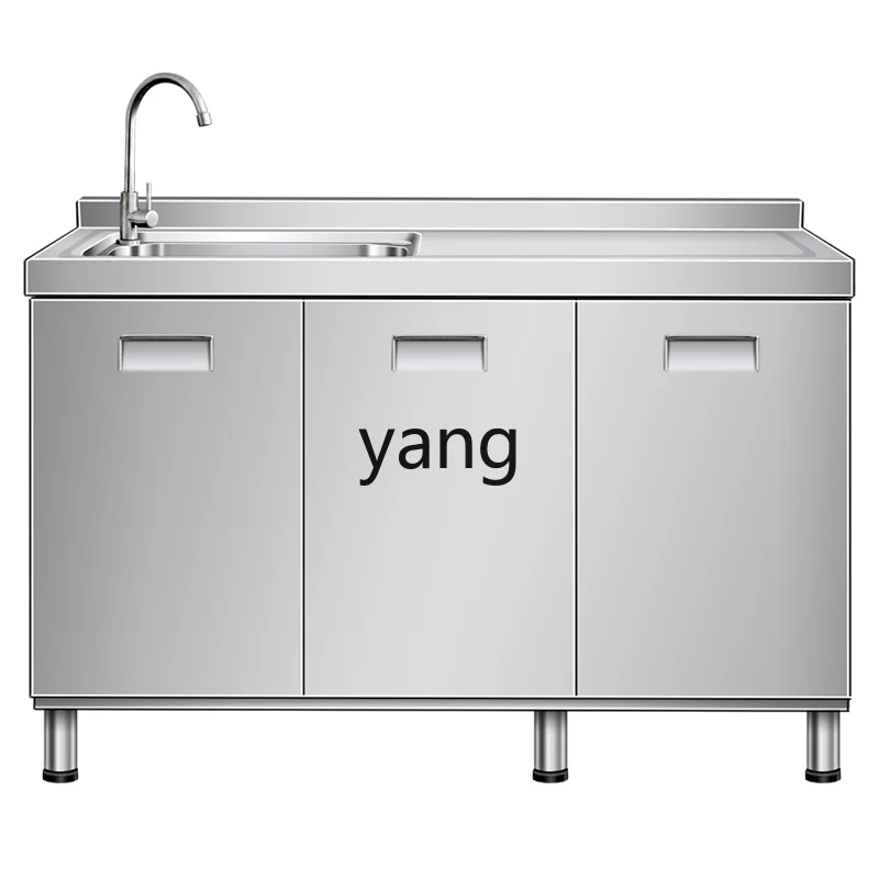 LHH stainless steel cabinet stove cabinet integrated kitchen finished sink vegetable basin household