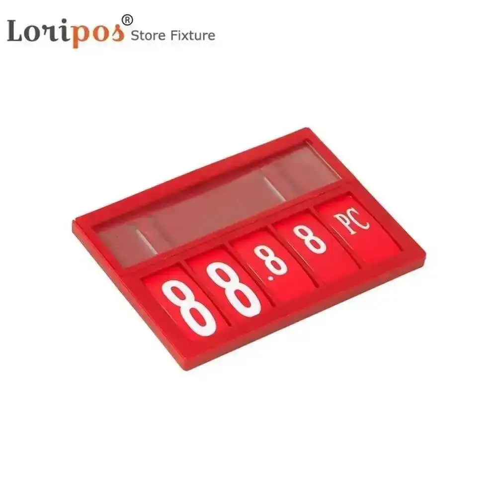 10PCS Supermarket Price Tag Number Unit Measure Sign Label Holder Stand Plastic Display Frame Hanging Hook Shelf Talker Rack
