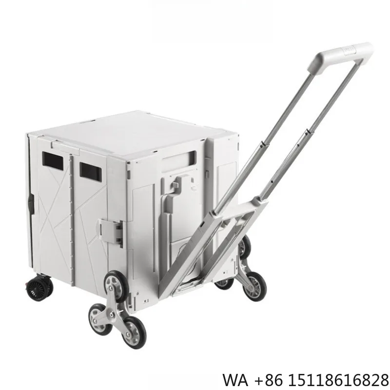 Portable Folding Camping Cart & Picnic Trolley with Plastic Frame for Outdoor Use-Storage Tools & Shopping