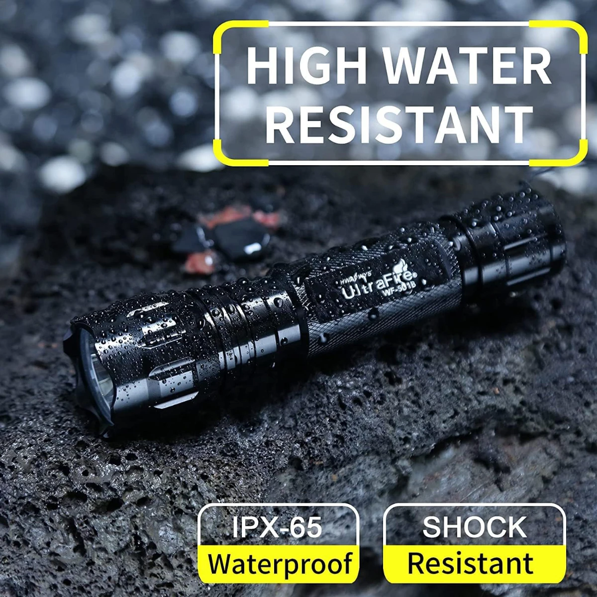 UltraFire WF-501B Army Tactical Flashlight 1000LM High Power Military LED Torch Rechargeable Lantern Portable Strong Tiki Light