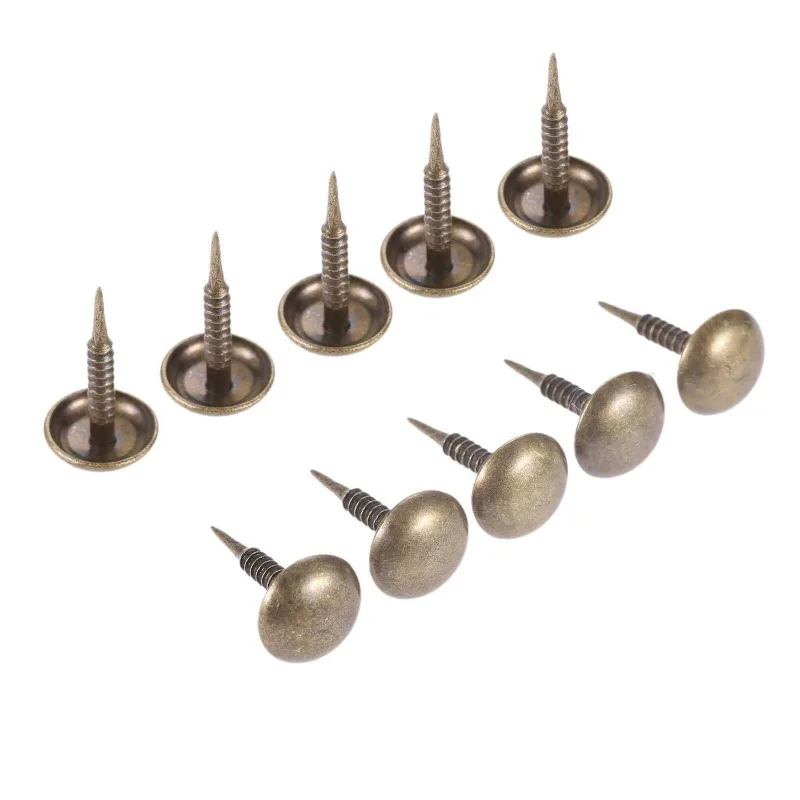 100Pcs Antique Bronze Upholstery Nails Jewelry Wood Box Sofa Tack Stud Pushpin Doornail Furniture Home Decor 8mm*15mm Hardware