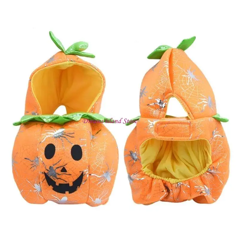 Ropa perros Halloween con lindas con capucha forma calabaza carnavales disfraz hx6c