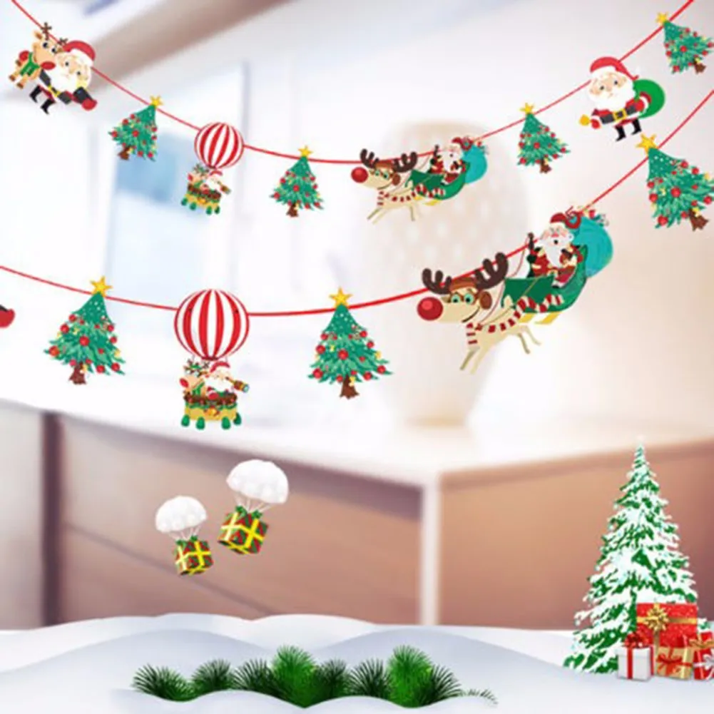Christmas Tree Decoration Hanging Banner Banner Xmas Pennant Cute Home Decoration Restaurant Shopping Malls Bunting High Quality