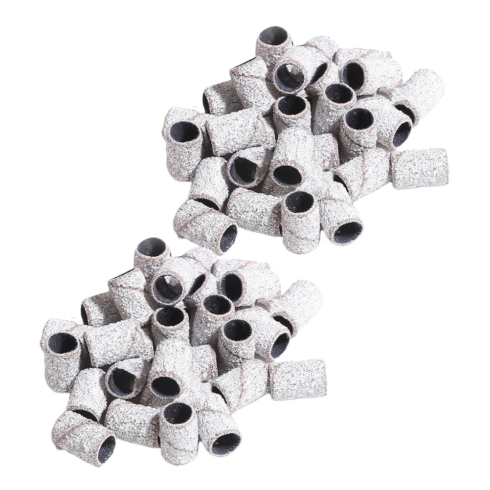 

100pcs Nail Grinding Sanding Band 120# White Corundum Material For Natural Artificial Nails Manicure Pedicure Use With Electric