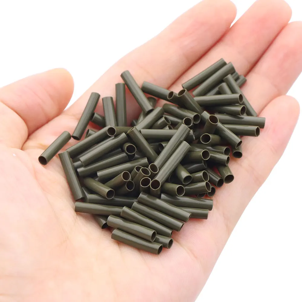 100pcs Carp Accessories Fishing Hook Kicker Aligner  Heat Shrinking Tube Hook Line Angle Sleeve For Fishing Rig Terminal Tackle