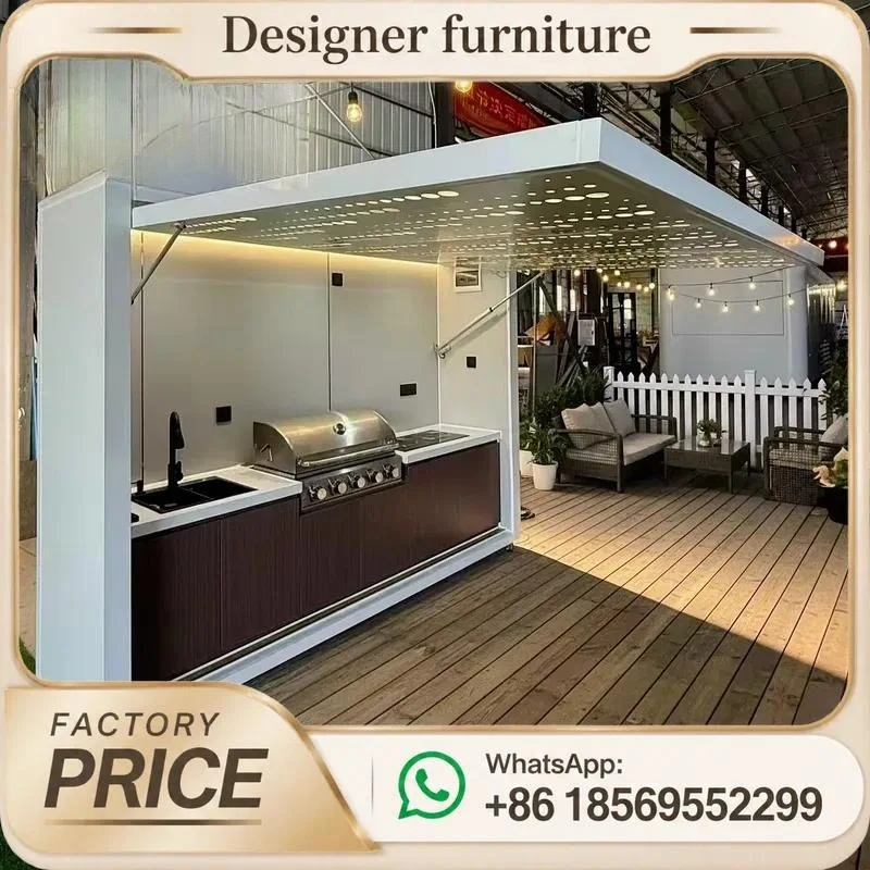 304 Stainless Steel Hydraulic BBQ Pod Outdoor Kitchen Built-in Grill Sink Fridge IP65 Waterproof for Australian Backyard