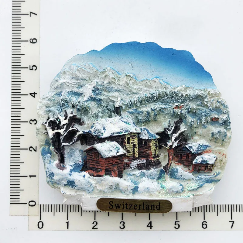 

Швейцарские снежные горы, магнит на холодильник, Искусственный ландшафт, фотография, туристическое украшение