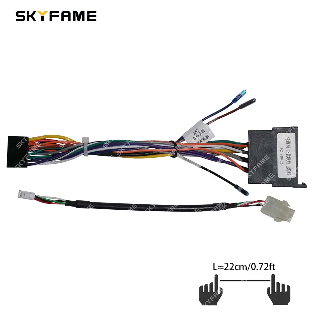 SKYFAME سيارة 16pin الأسلاك تسخير محول فك أندرويد راديو كابل الطاقة ل ايفيكو يوميا