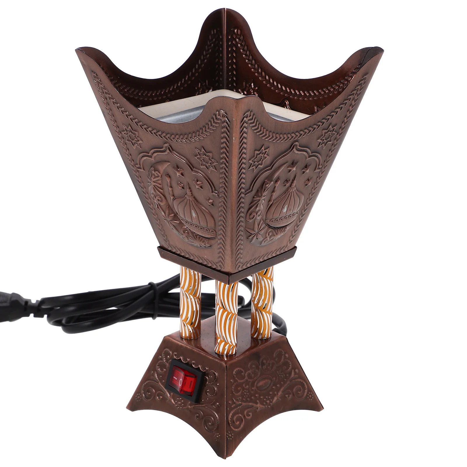 

Electric Arabian Incense Burner Iron Material Desktop Plug in Censer Burner Home Decor Aroma Therapy Decorative Electric Censer