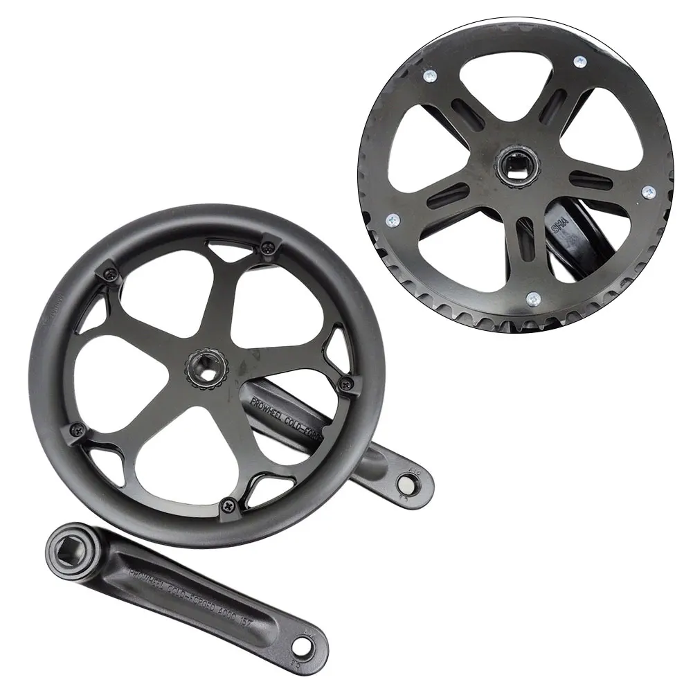 Juego de Bielas para Bicicleta Plegable de 152mm, Aleación de Aluminio, Opciones de 32T, 48T, 52T Dientes para Biela de Bicicleta Eléctrica