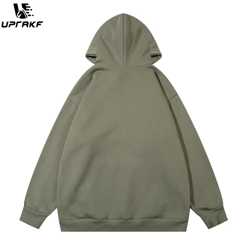 UPRAKF Hoodie Oversize Vintage Long Sleeve Casual Harajuku Fashion Autumn High Quality Streetwear Simple Design Front Pocket