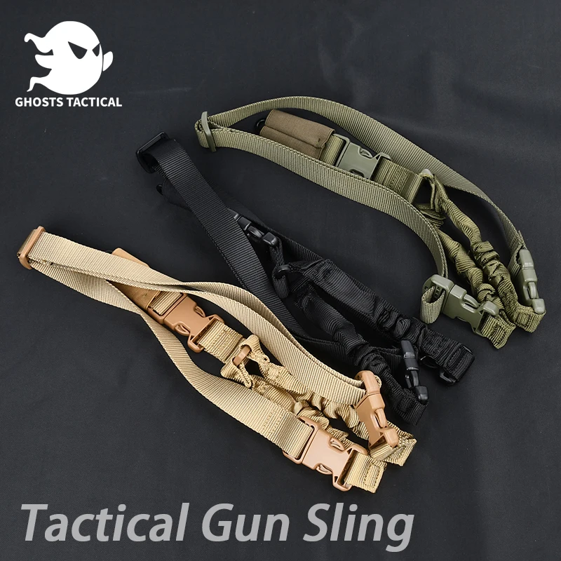 

Tactical Gun Sling Shooting Adjustable 3 Point Bungee Airsoft Rifle Strapping Belt Hunting Hiking AK M16 Accessories